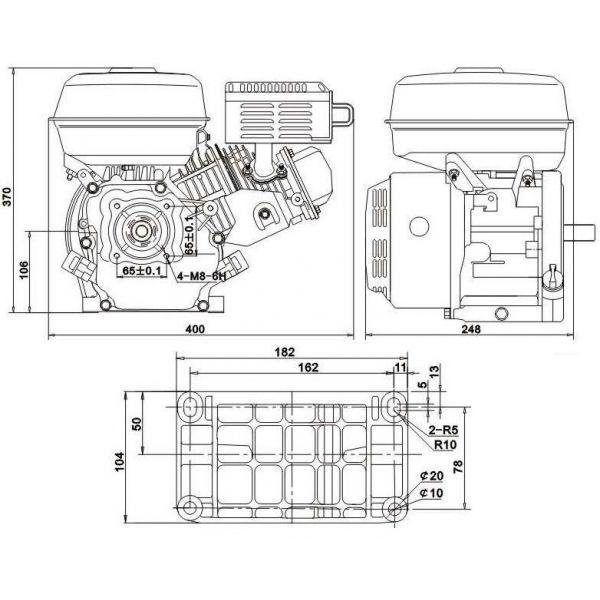 Moteur thermique 4 temps OHV 6.5 CV