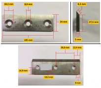 Lame pour broyeurs 6.5 et 13cv avant 2015 et GW-B7, GW-B13