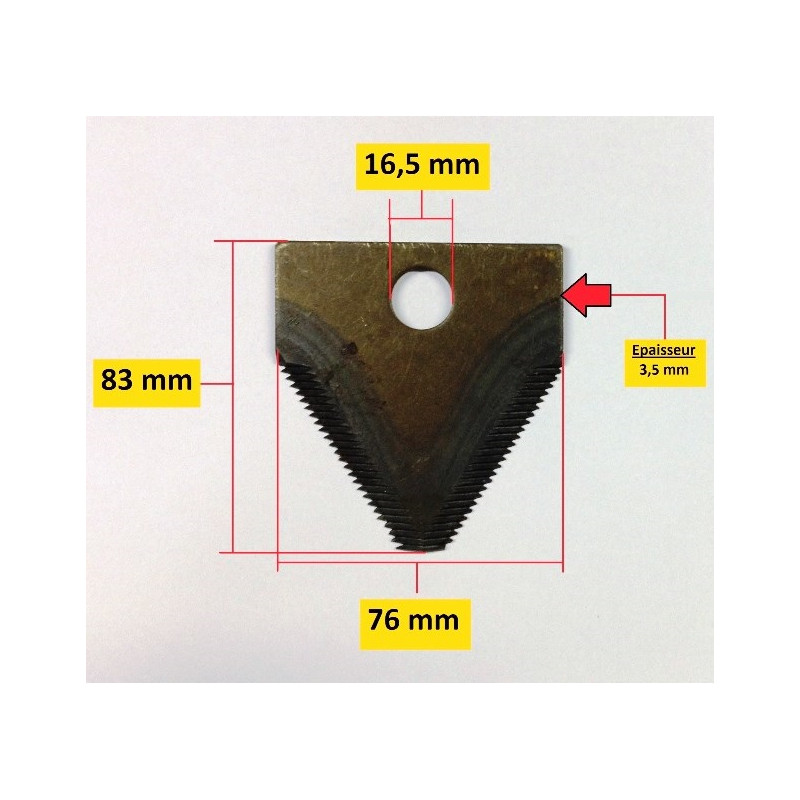 Couteau triangulaire pour broyeur BRF 6.5, 13 et 15 cv