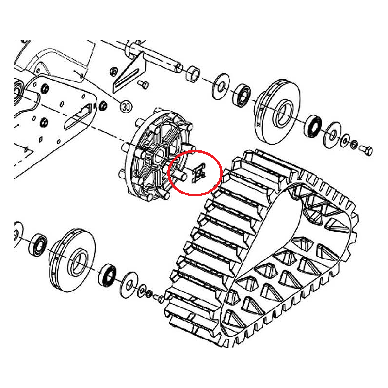 Clips de maintien roue et entraîneur triangulaire