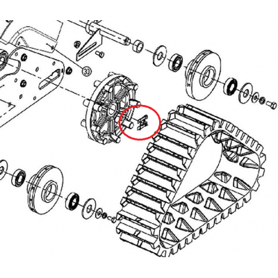 Clips de maintien roue et entraîneur triangulaire