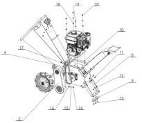 courroie N°4 pour broyeur de végétaux à moteur essence 19hp