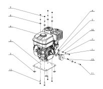 Poulie moteur pour broyeur de végétaux à moteur essence 7 cv