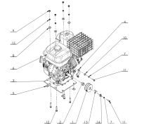 Poulie moteur pour broyeur de végétaux à moteur essence 19hp