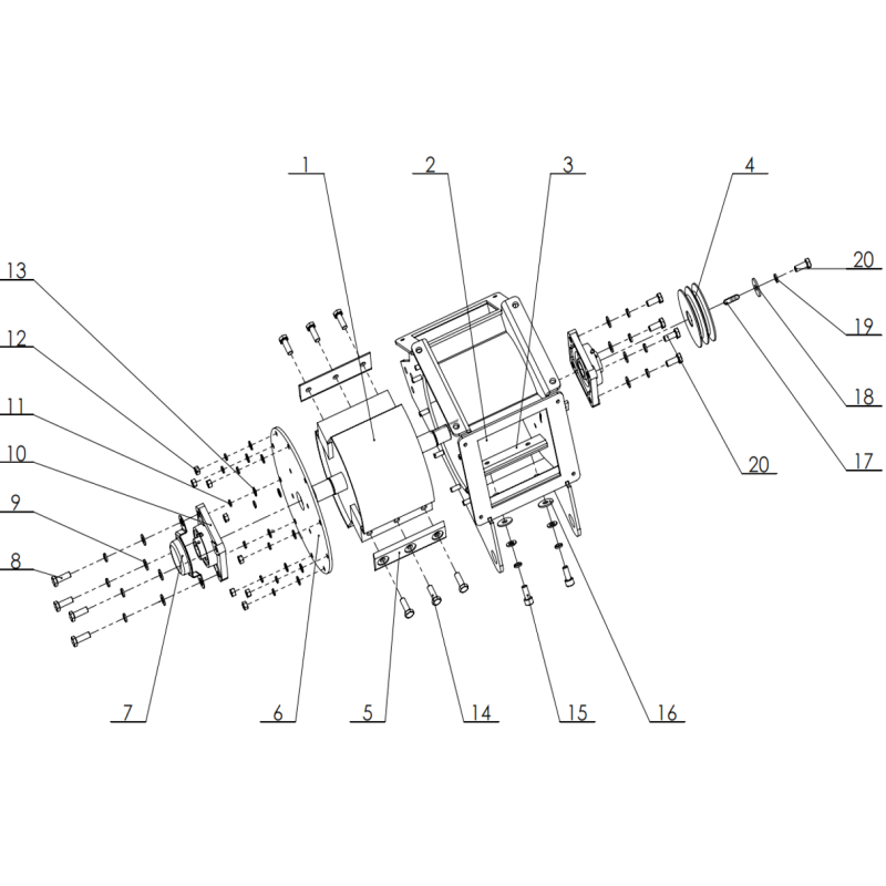 Poulie rotor pour broyeur de végétaux