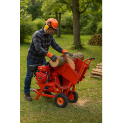 Scie à bûche à moteur 13cv  700mm tractable Pack complet