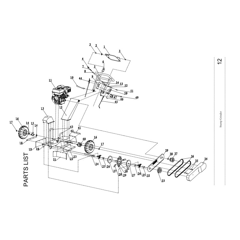 Poulie d'entrainement des dents (N°33) pour rogneuse de souche ELECTROPOWER RS15