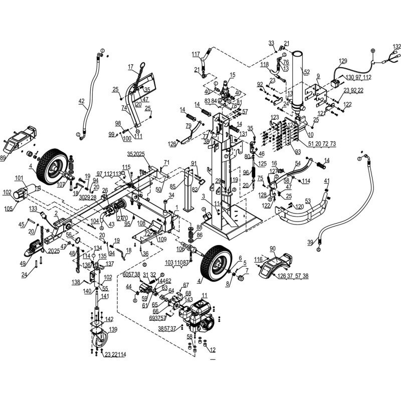 Tuyau hydraulique pour fendeur F22TVBS pièce N°117