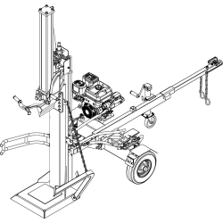 Fendeur bûches thermique 20 T tractable vertical 1 m | Toupour